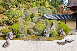 Japanese Garden at Komyoji Temple in Nagaokakyo, Kyoto, Japan. The Temple originally built in 1198