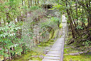 Japanese garden at Konchi-in Temple in Kyoto, Japan. The Temple originally built in 1394-1427