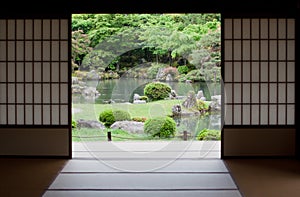 Japonés jardín en kioto Japón 