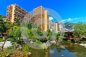 Japanese garden in Monte Carlo, Monaco,Europe