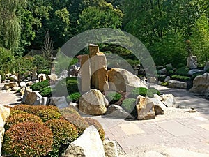 Japanese garden Mu-Shin at ZOO Lesna, Zlin, Czech Republic