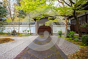 Japanese Garden at Shinnyodo temple in Kyoto, Japan