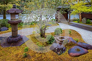 Japanese Garden at Shinnyodo temple in Kyoto, Japan