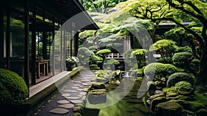 Serene And Calming Japanese Style Garden With Dreamlike Architecture