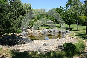 Japanese Garden with a small lake