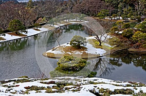 Japanese garden in winter, Kyoto Japan