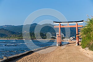 Japanese gate on aoshima Island