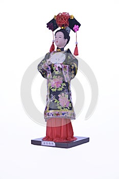 Japanese geisha doll-over isolated on white background