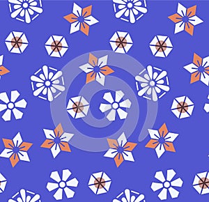 Japanese Geometric Star Circle Vector Seamless Pattern