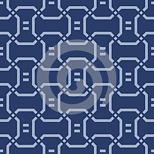 Japanese Geometric Wave Link Vector Seamless Pattern