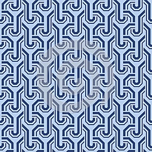 Japanese Geometric Zigzag Maze Vector Seamless Pattern