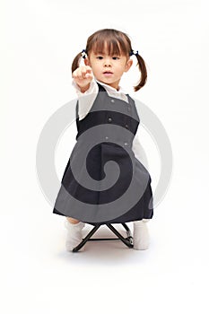 Japanese girl on the chair in formal wear