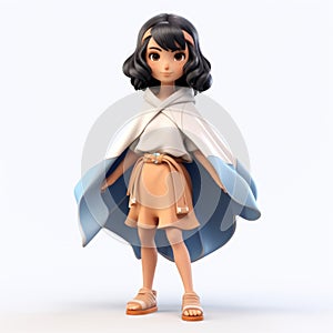 Japanese Girl 3d Model - Adventure Themed Colored Cartoon Style photo