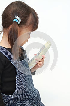 Japanese girl making a call