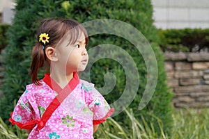 Japanese girl wearing yukata, Japanese traditiona cloth
