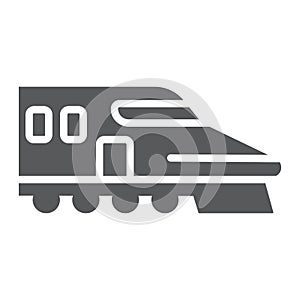 Japanese glyph line icon, asian and railroad, bullet train sign, vector graphics, a solid pattern on a white background.