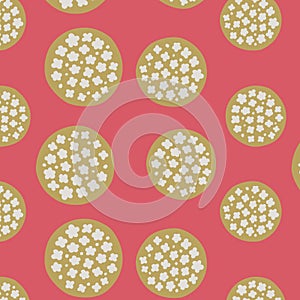 Japanese Gold Cherry Blossom Ball Pattern