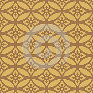 Japanese Gold Overlapping Floral Oval Pattern