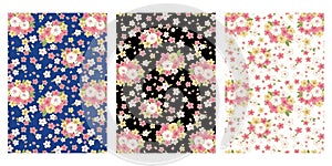 Japanese Gorgeous Cherry Blossom Abstract Vector Background Collection