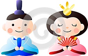 Japanese Gradation Hina dolls set