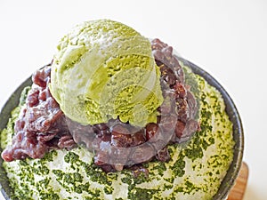Japanese green tea ice dessert