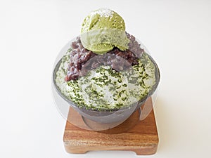 Japanese green tea ice dessert