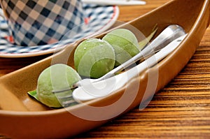 Japanese green tea mochi