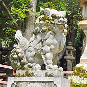 Japanese guardian lion statue