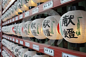 Japanese hanging lanterns,Kanda Myojin Shrine,Tokyo