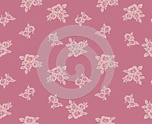 Japanese Hawai Flower Motif Vector Seamless Pattern