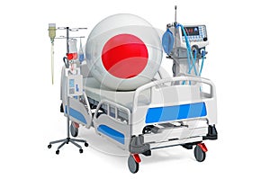 Japanese Healthcare, ICU in Japan. 3D rendering