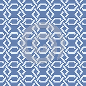 Japanese Hexagon Chain Net Vector Seamless Pattern