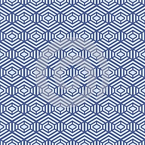 Japanese Hexagon Net Vector Seamless Pattern