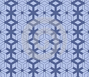 Japanese Hexagon Net Vector Seamless Pattern