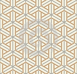 Japanese Hexagon Weave Net Vector Seamless Pattern