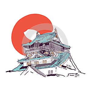 Japanese house drawing