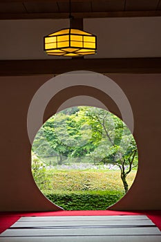 Japanese house with round window