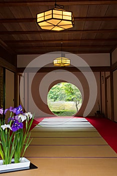 Japanese house with round window