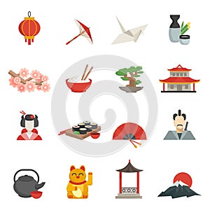 Japanese Icons Flat Set