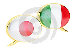 Japanese-Italian conversation concept, 3D rendering