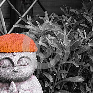 Japanese Jizo in a Garden