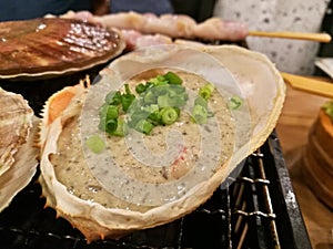 Japanese Kani Miso crabmeat with soybean paste grilled in crab s photo