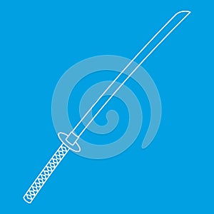 Japanese katana icon, outline style