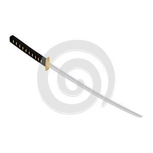 Japanese katana sword vector