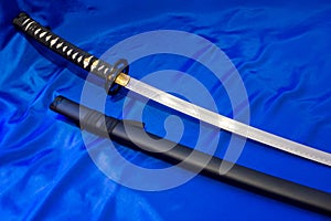 Japanese katana sword. The weapon of a samurai. A formidable weapon in the hands of a master of martial arts.