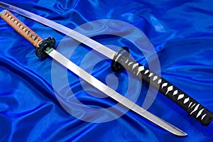 Japanese katana sword. The weapon of a samurai. A formidable weapon in the hands of a master of martial arts.