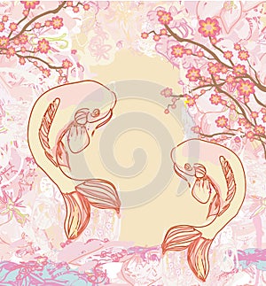 Japanese koi card