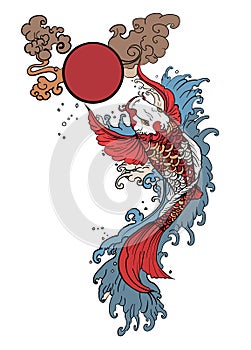 Japanese koi fish tattoo for chest