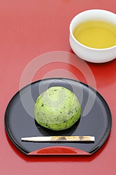 Japanese kusa mochi dessert photo