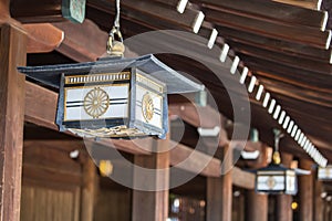 Japanese lamp at Meiji Jingu Shrine, Harajuku, tokyo, japan